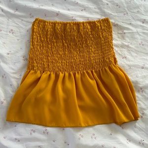 Mustard yellow strapless top size S.